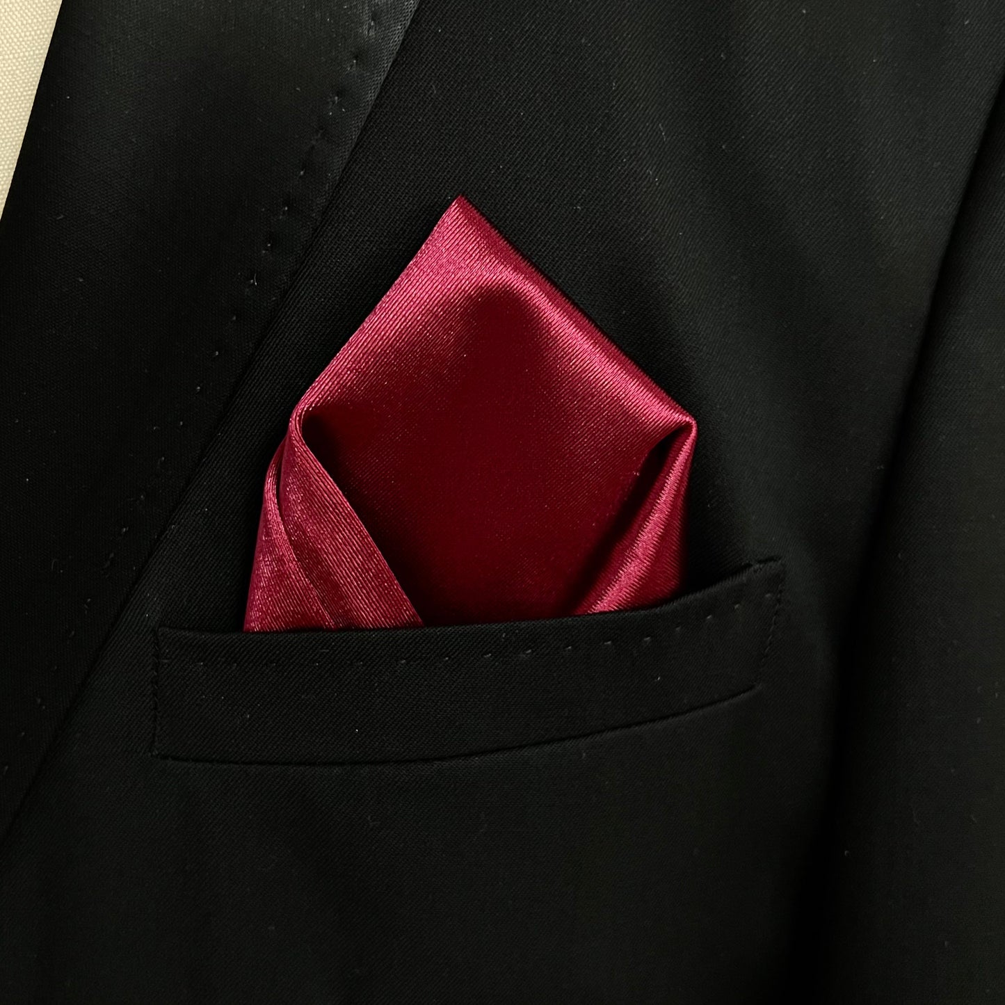 Ruby Thick Satin Pocket Square