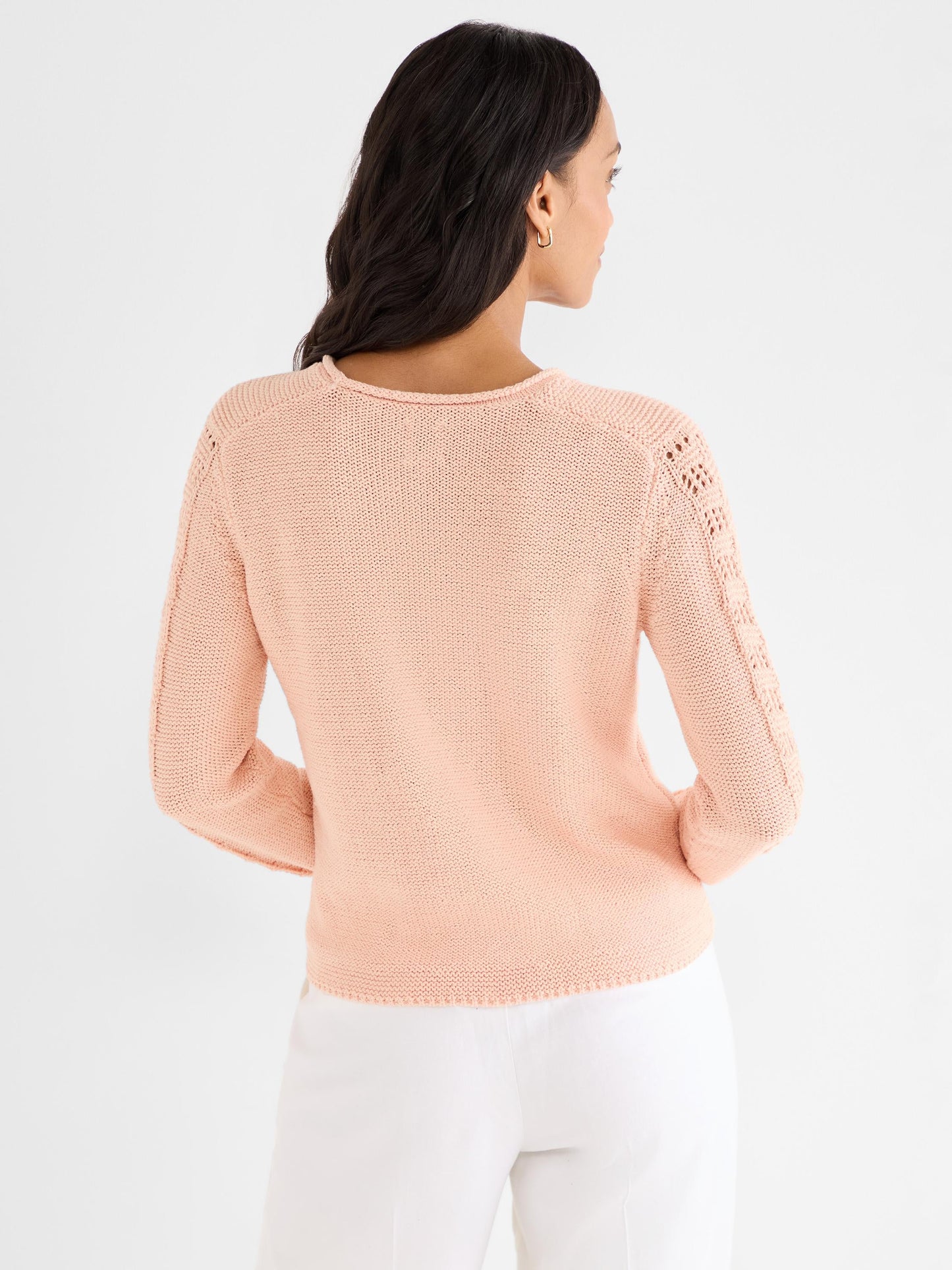 Crochet Sleeve Crimpy Cord Sweater