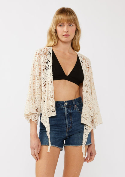 Tidal Wave Crochet Kimono Top