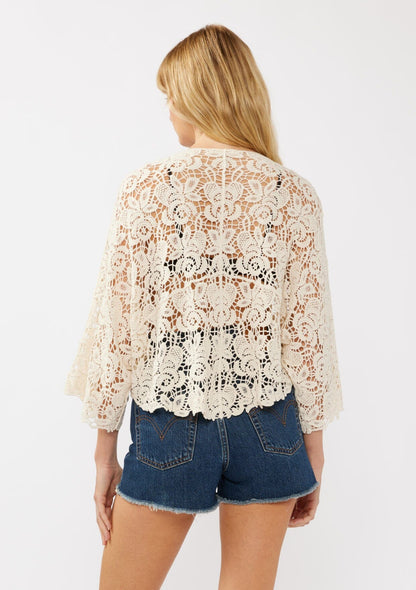 Tidal Wave Crochet Kimono Top