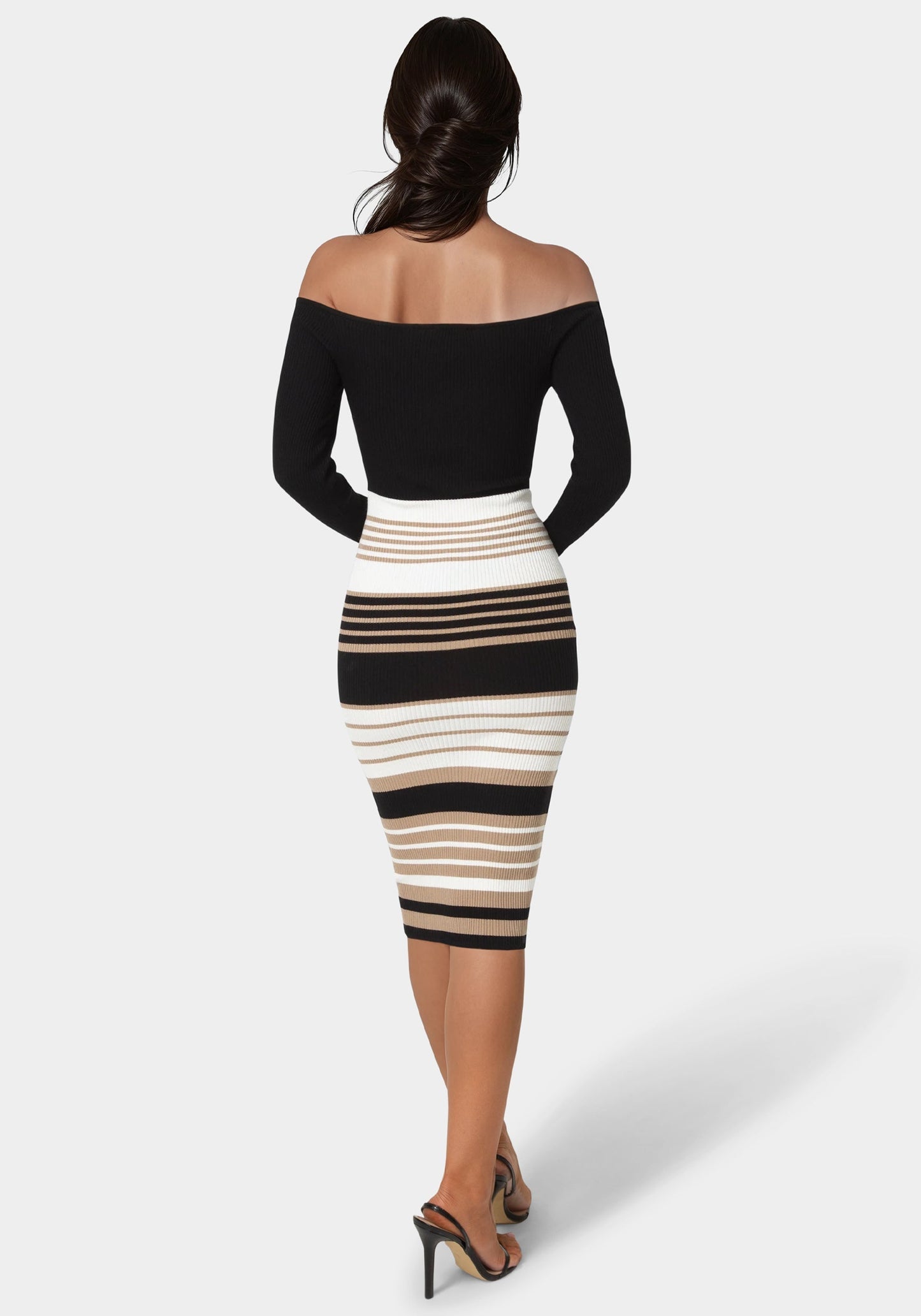 Off Shoulder Stripe Dress