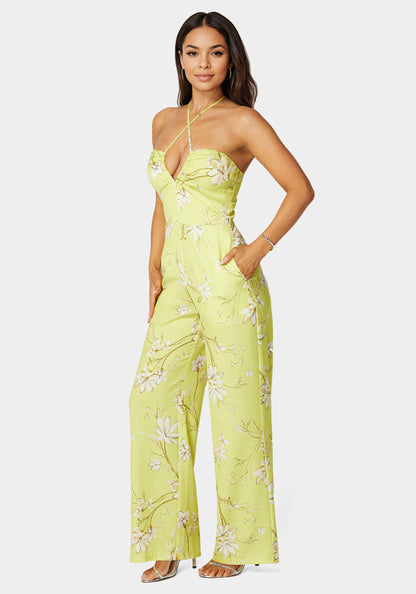 Plunging Cut Out Vneck Jumpsuit