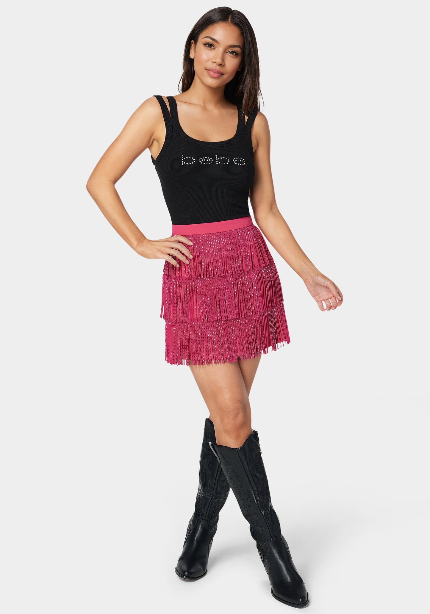 Embellished Fringe Skirt