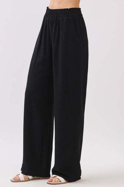 Astrid High Waist Wide Leg Pants Black
