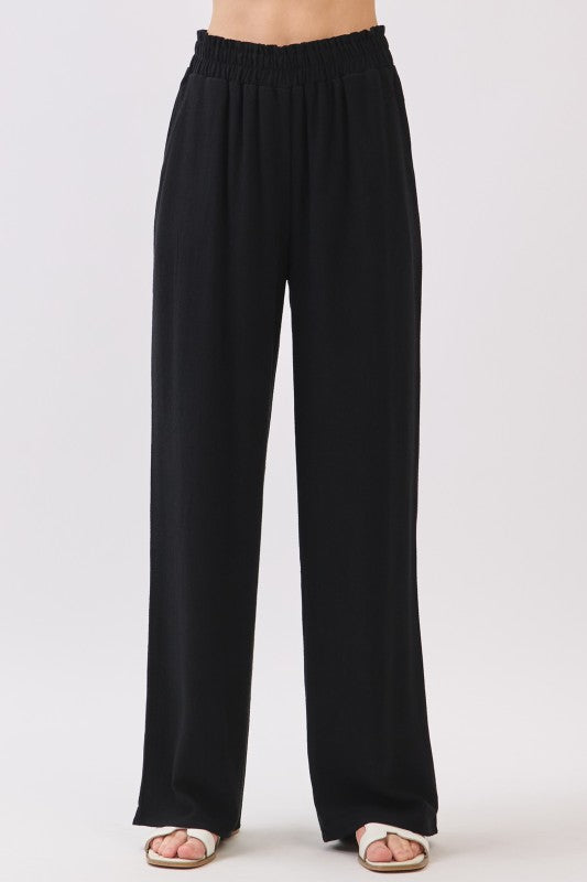 Astrid High Waist Wide Leg Pants Black