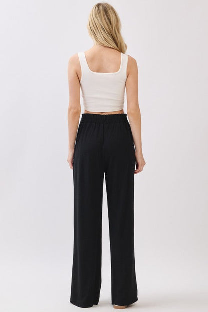 Astrid High Waist Wide Leg Pants Black
