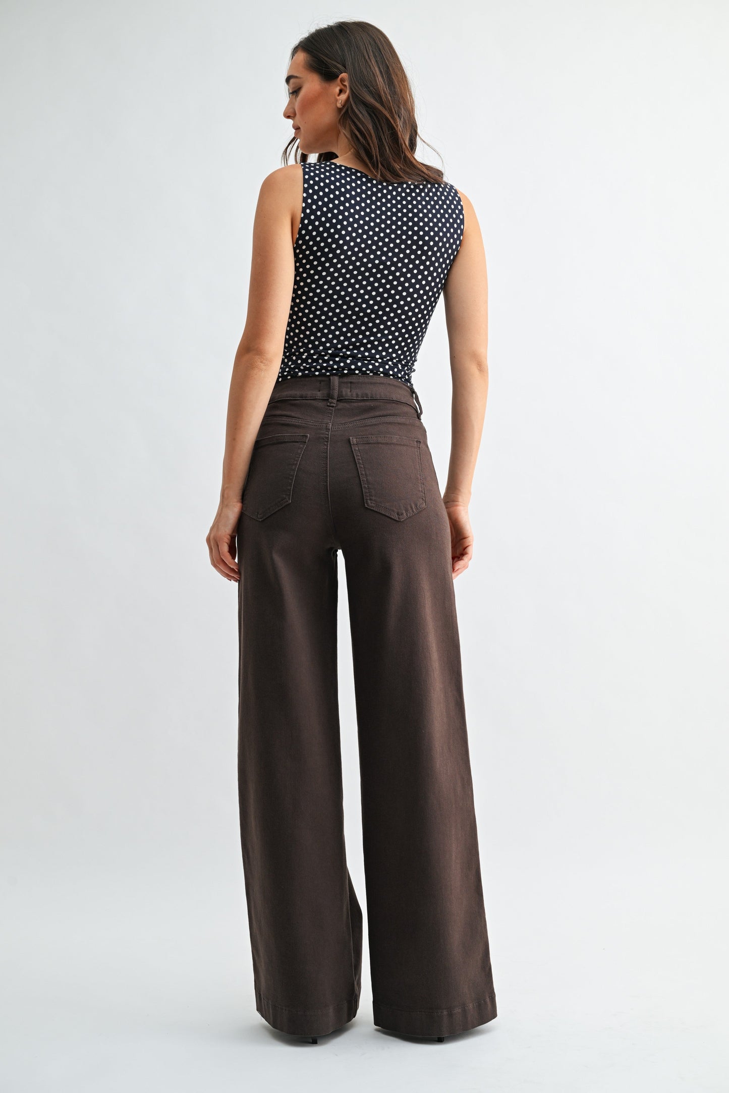 Waitlist 9/20 • Viola High Rise Wide Leg Jeans Dark Brown