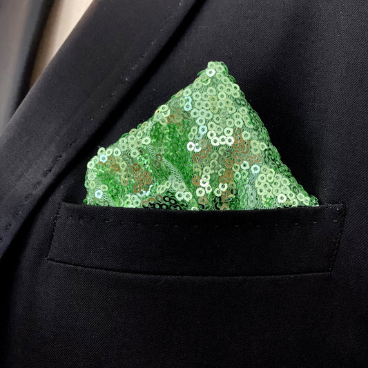 Mint Sequin Pocket Square