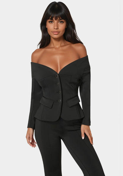 Tailored Off Shoulder Blazer