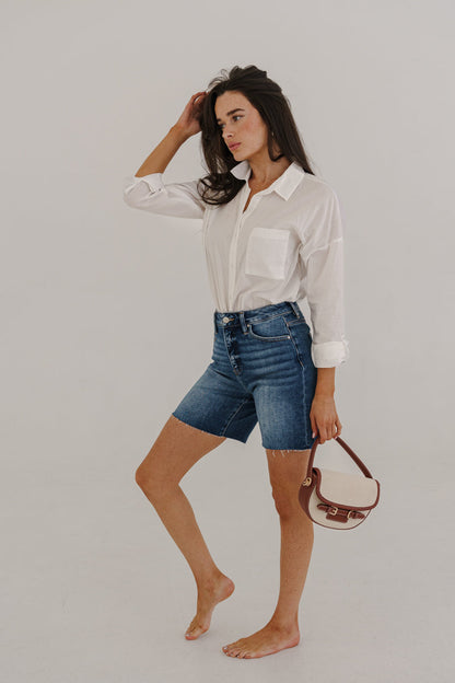 Saskia Long Sleeve Button Down Top White