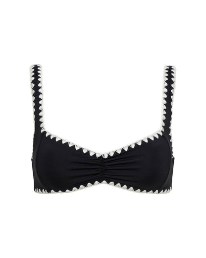 Effie Bikini Top - Black-Cream