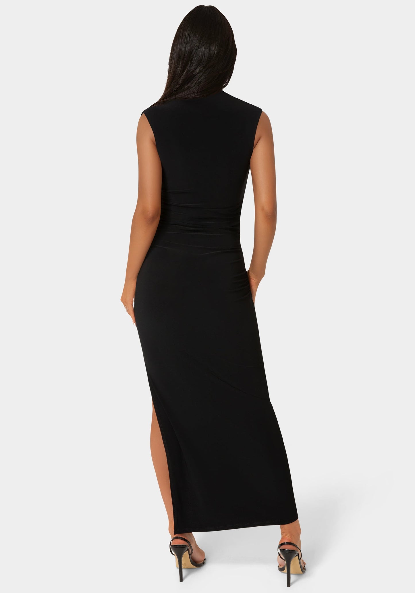 Square Neck High Slit Midi Dress