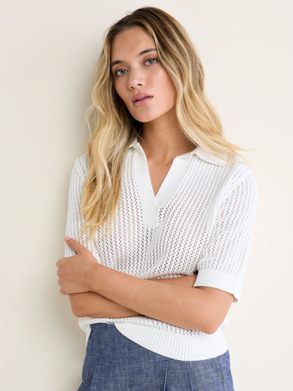 nz by NIC+ZOE Mesh Polo Sweater