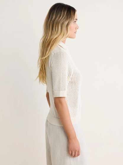nz by NIC+ZOE Mesh Polo Sweater