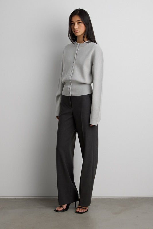 CINCHED WAIST BUTTON FRONT CARDIGAN