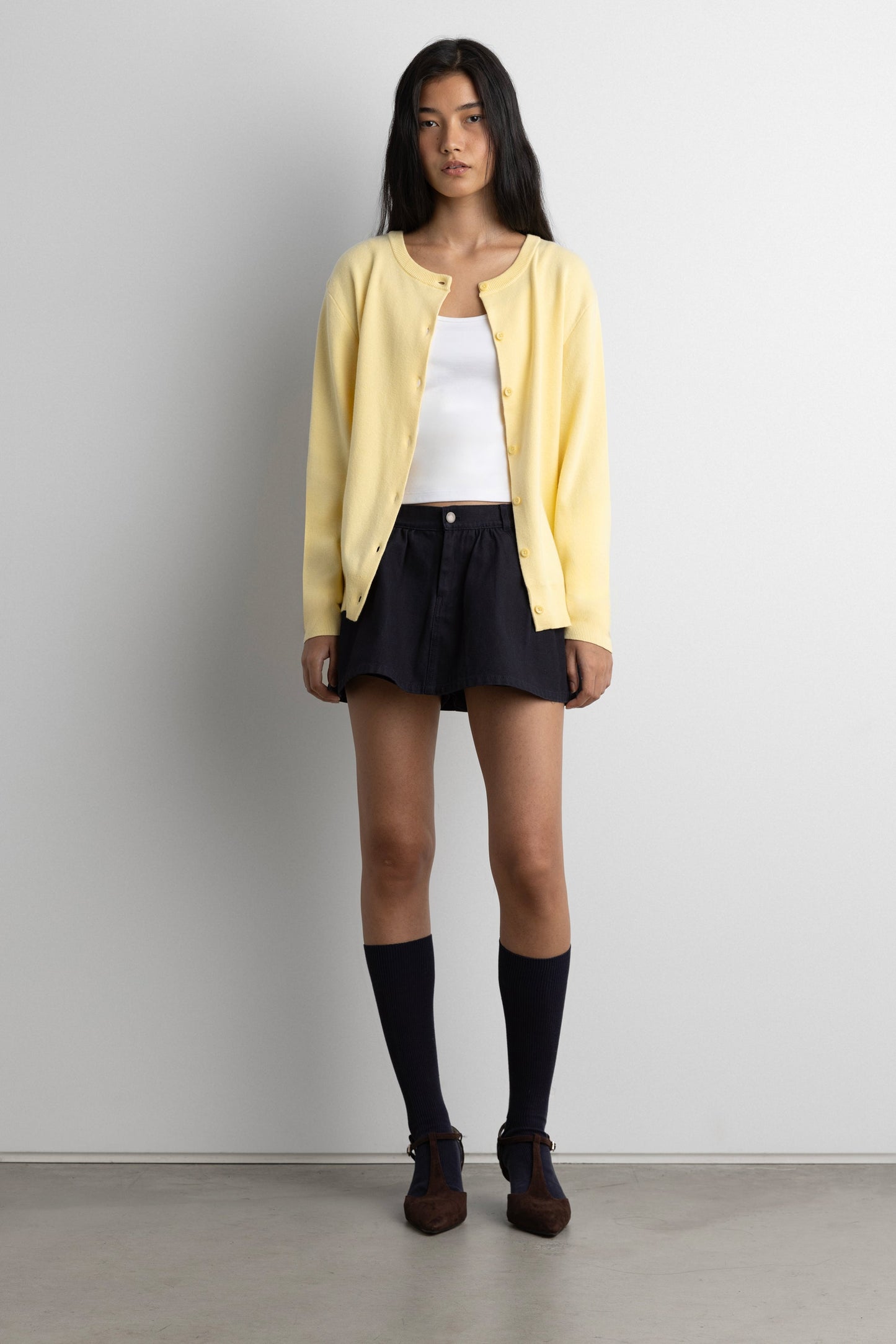 RELAXED FIT BUTTON FRONT CARDIGAN
