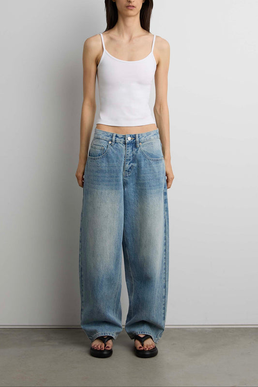 27" CURVE LEG MID RISE DENIM JEAN