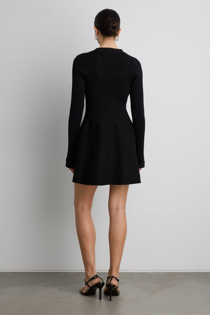 RIBBED PEPLUM MINI DRESS
