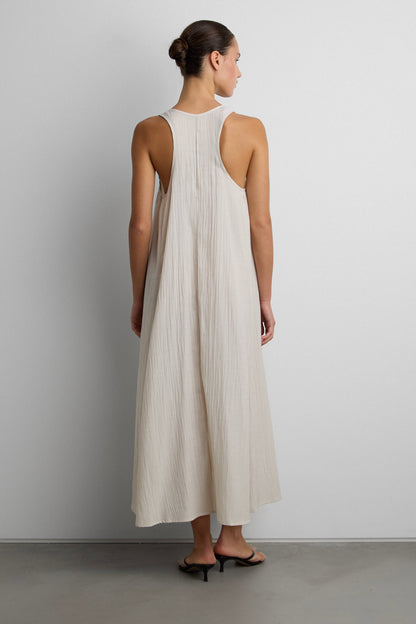 MAXI DRESS WITH CRINKLE EFFECT