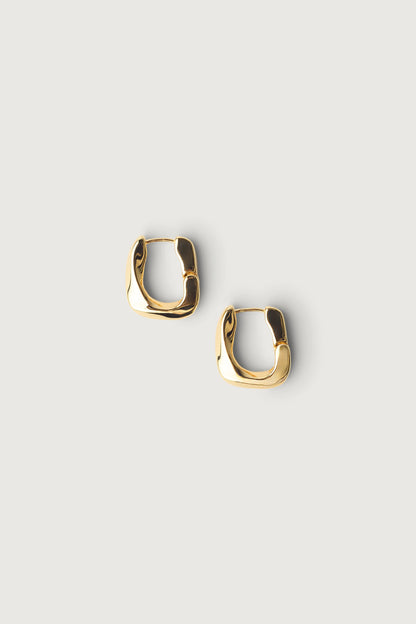 SQUARE TWIST HUGGIE EARRINGS