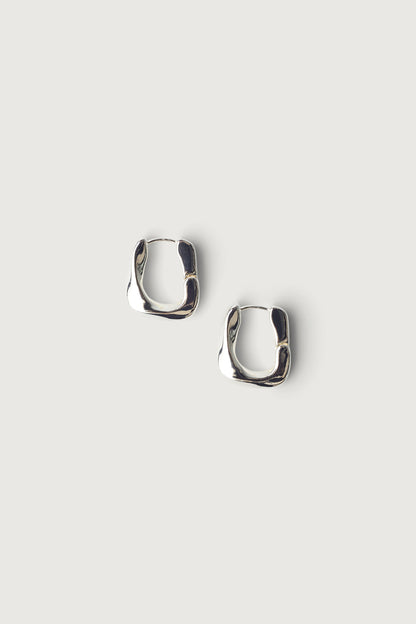 SQUARE TWIST HUGGIE EARRINGS