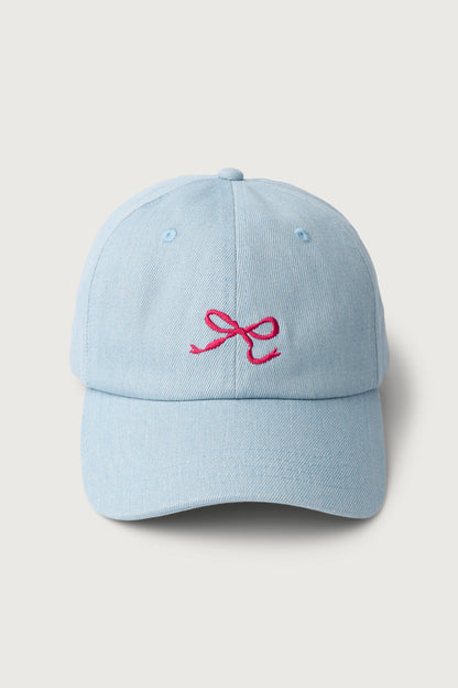 LIGHT WASH DENIM BOW CAP