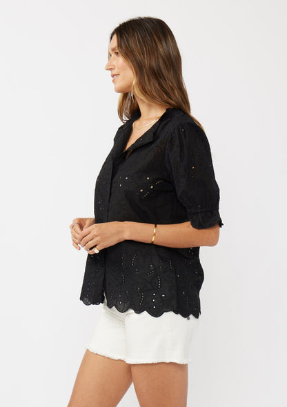 Sweetpea Eyelet Button Up Blouse