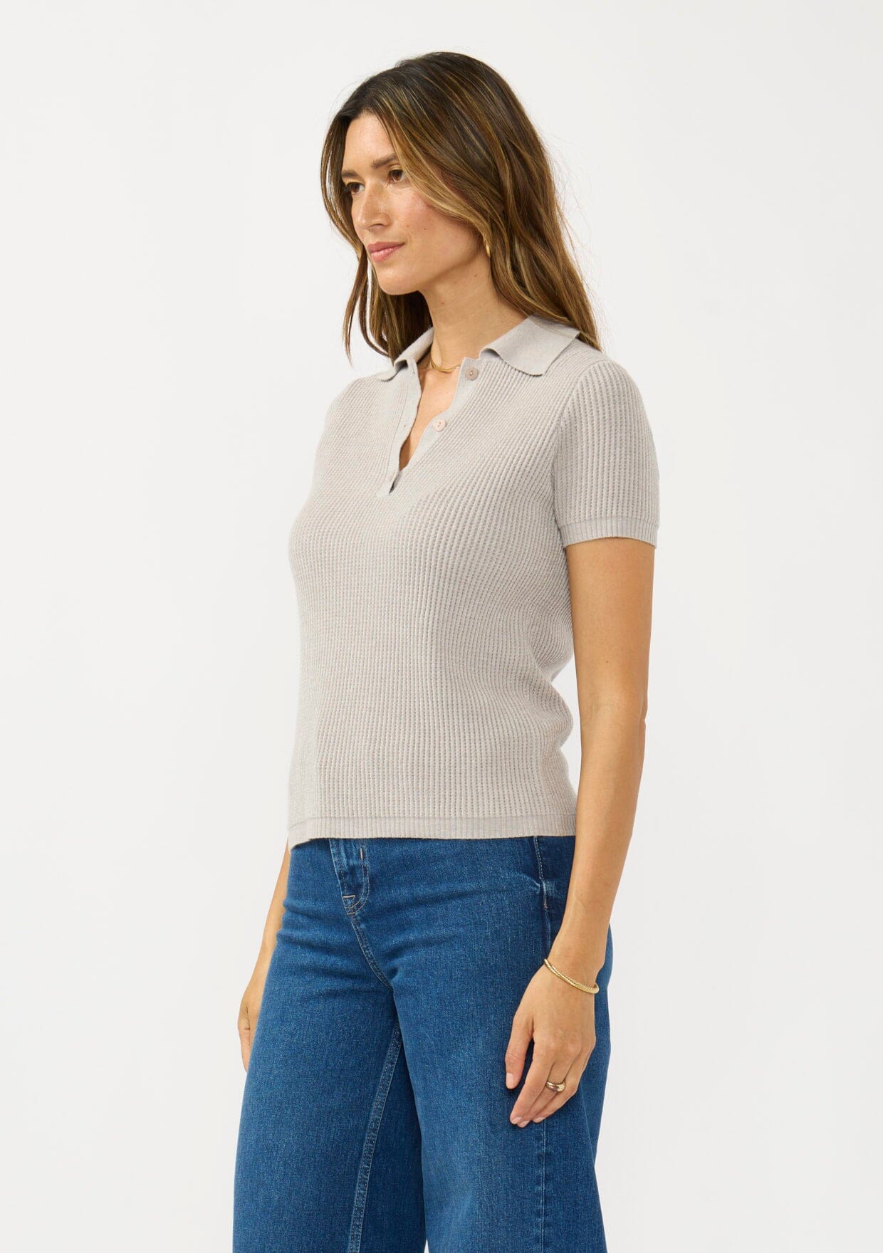 Lynn Waffle Knit Polo