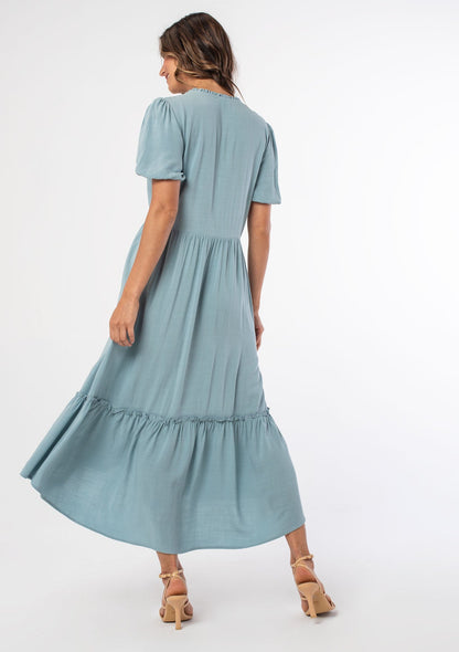Hannah Button Front Midi Dress