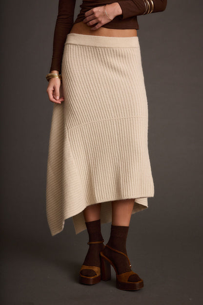 Mod Cream Asymmetrical Skirt