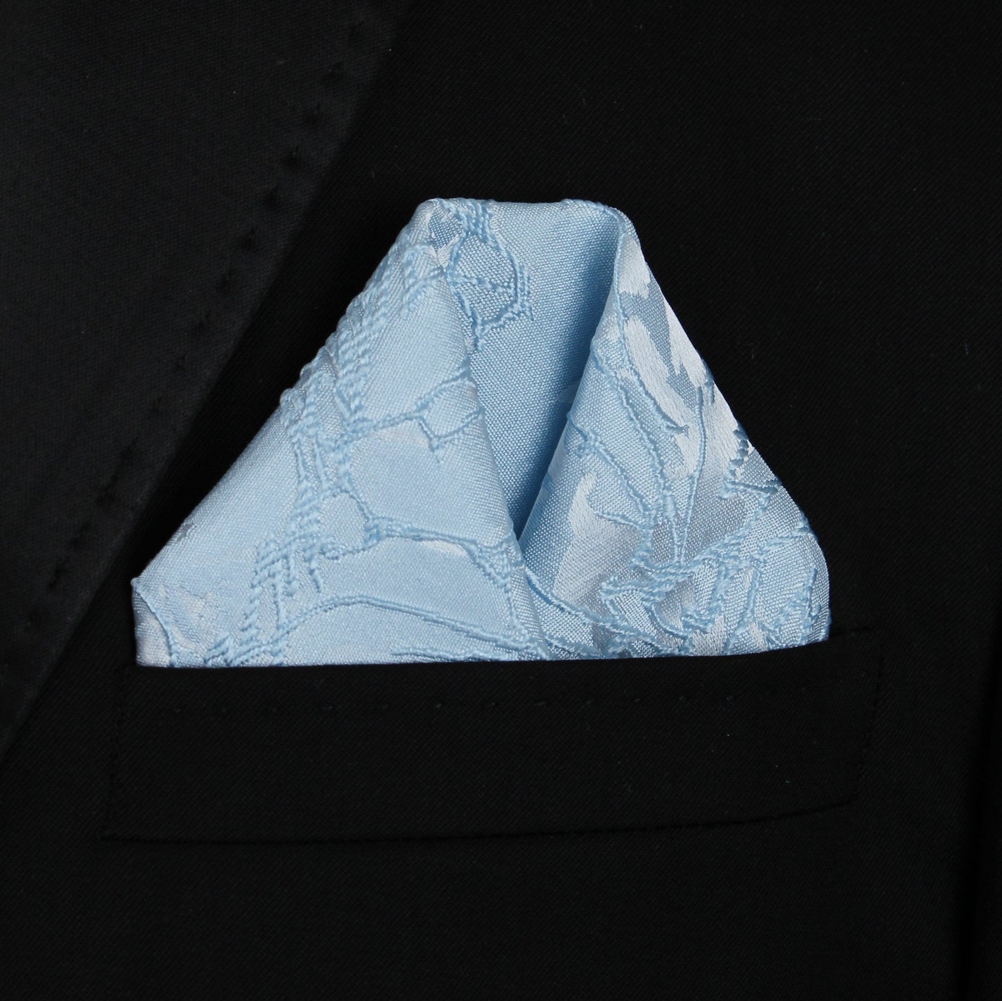 Pocket Square | Light Blue Satin Embossed #20