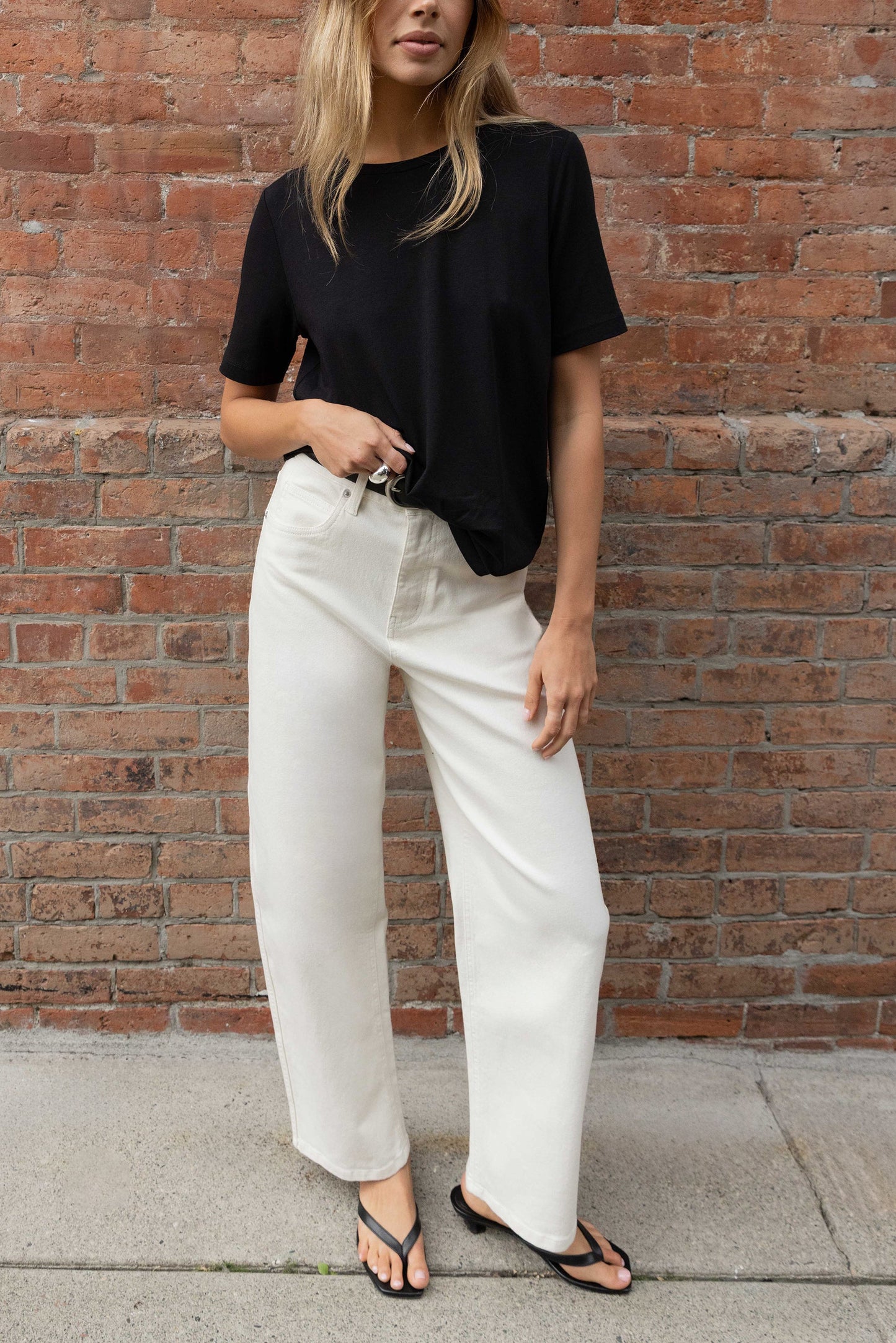 REGULAR LENGTH TWILL BARREL LEG PANT