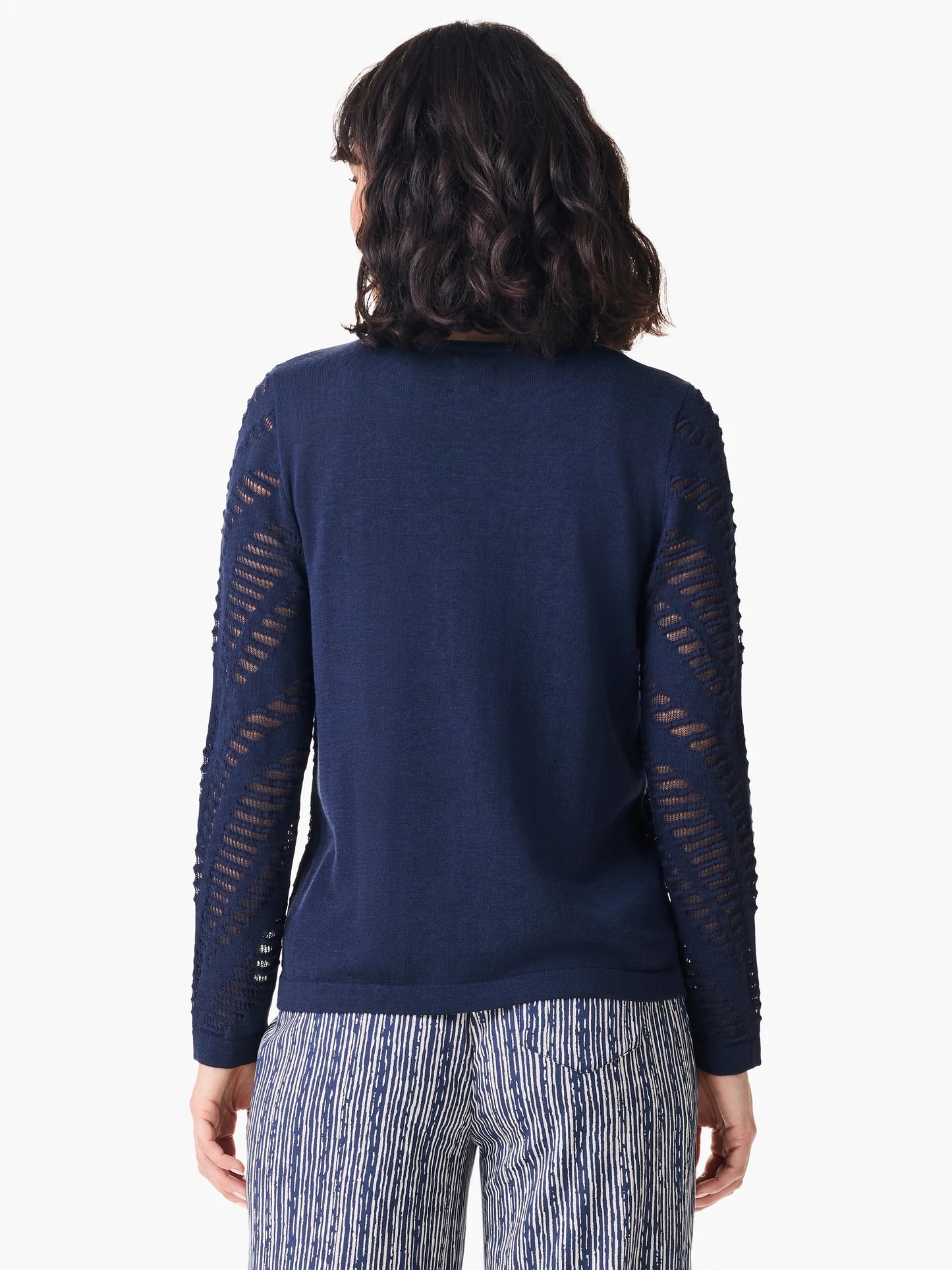 Placed Pointelle Pullover Sweater