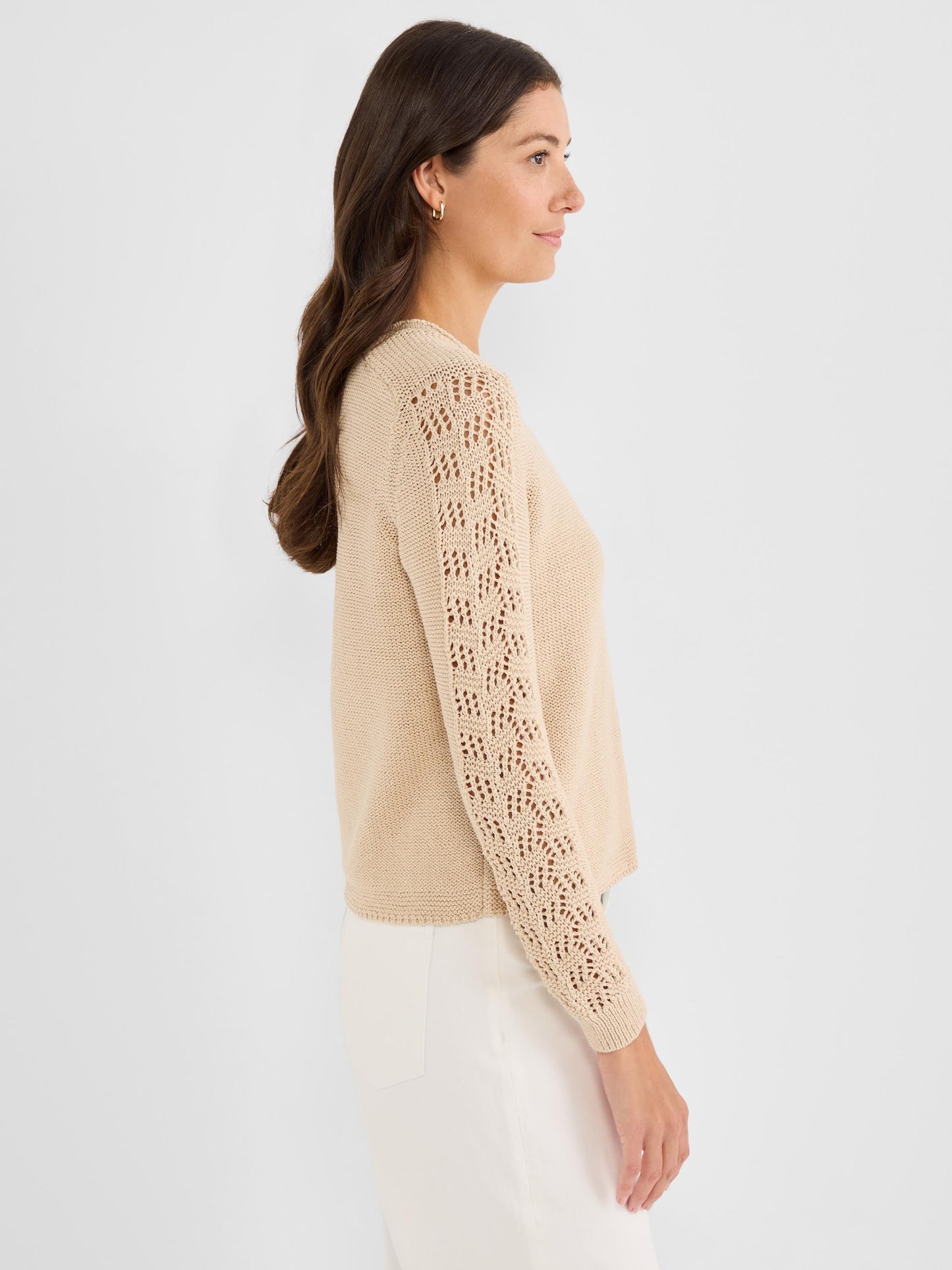 Crochet Sleeve Crimpy Cord Sweater