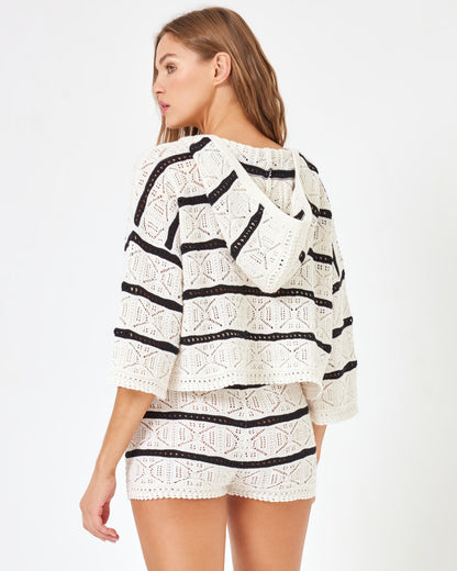 Striped Diamond Eyes Hoodie - Starcrossed Stripe