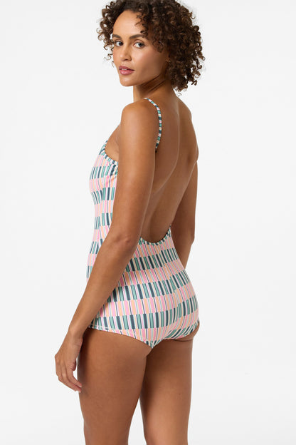 Performance Shadow Bay Printed One-Piece