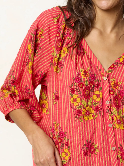 Abby Blouse - Jaipur Stripe Pink