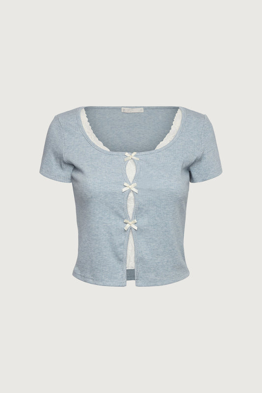 LAYERED LACE BOW TOP
