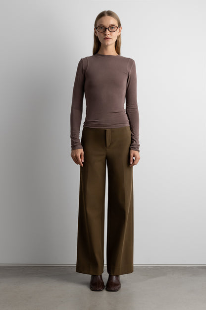 STITCHED SHOULDER LONG-SLEEVE T-SHIRT