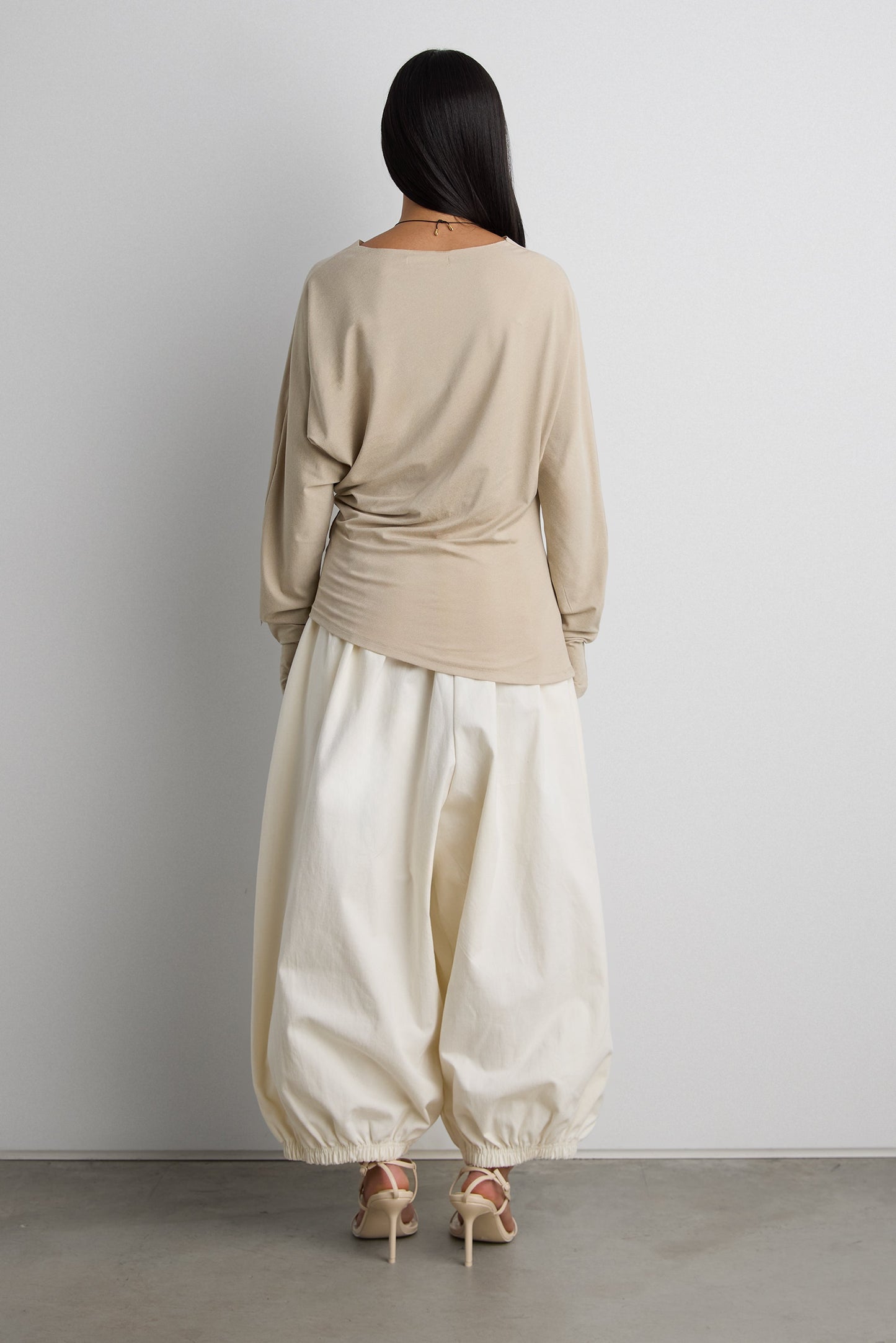 DRAPED SLOUCHY PULLOVER SHIRT