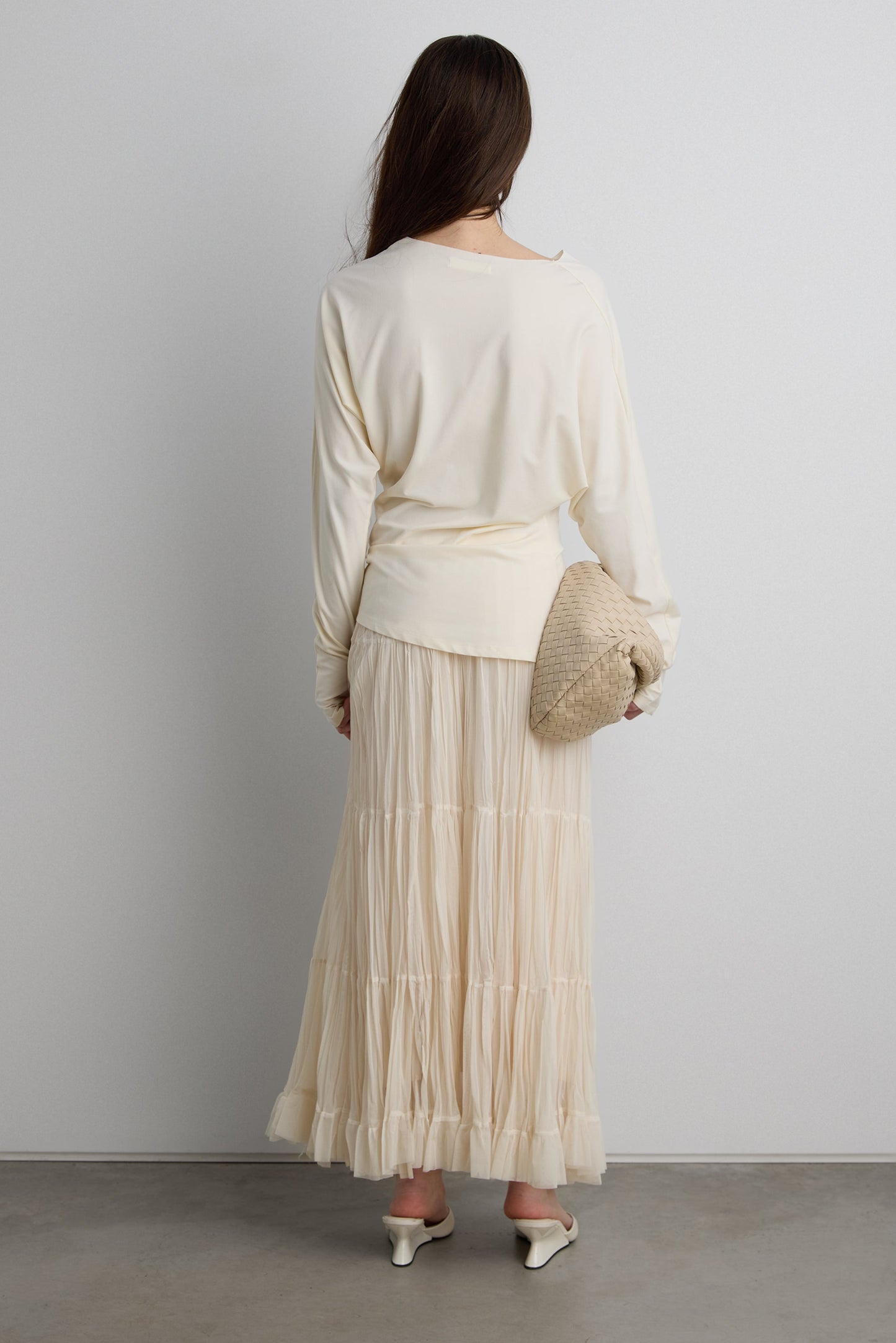 DRAPED SLOUCHY PULLOVER SHIRT