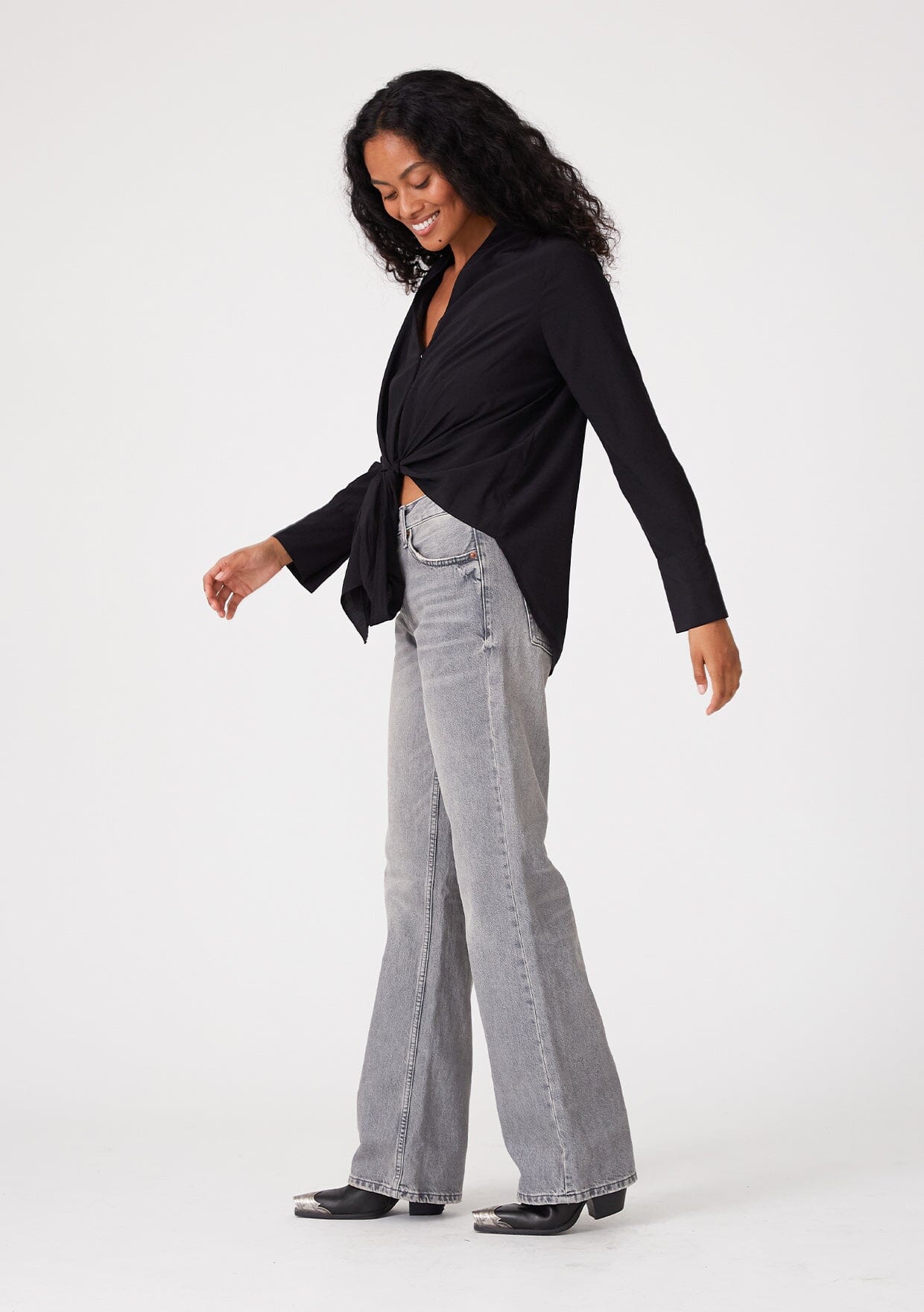 Happy Hour Tie Front Blouse