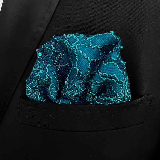 Emerald Lace Pocket Square